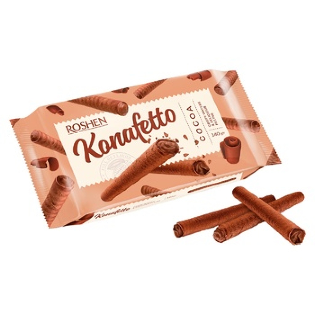 Roshen Konafetto Wafer Rolls - Cocoa - Shumkar Express